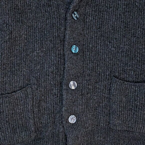 Kirkland Signature Dark Gray Ribbed Cashmere Men's Cardigan Preowned Size XL - Picture 3 of 4